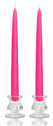 6 Inch Hot Pink Taper Candles Pair