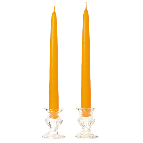 10 Inch Mango Taper Candles Pair