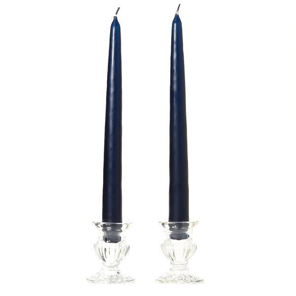 12 Inch Navy Taper Candles Pair