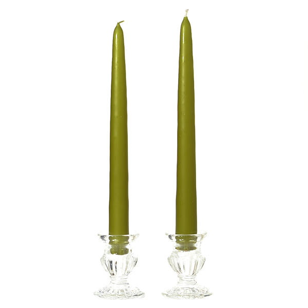 6 Inch Sage Taper Candles Pair