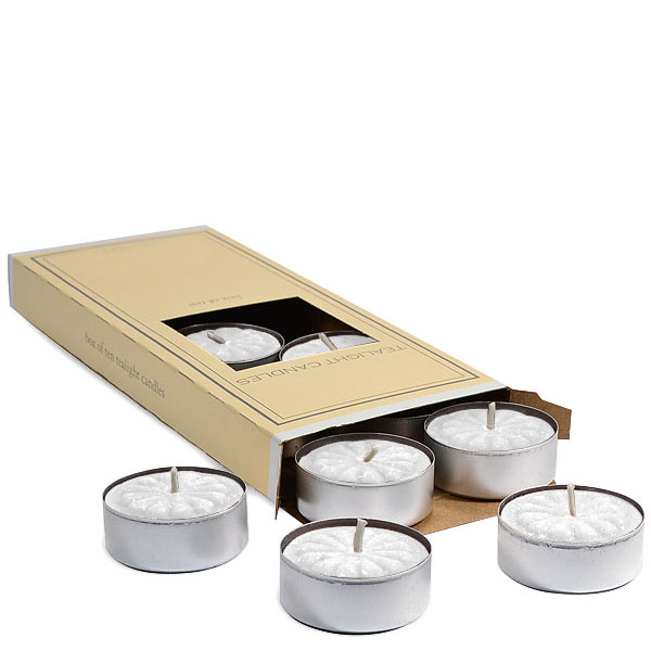 White Unscented Tea Lights 10 Pack