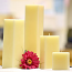6 Inch Tall Ivory Square Pillar Candles