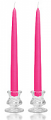 6 Inch Hot Pink Taper Candles Pair