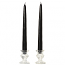 12 Inch Black Taper Candles Pair