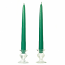 15 Inch Forest Green Taper Candles Pair