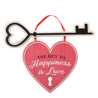 Key To Happiness Hanging Sign