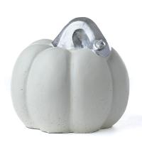 Cement Pumpkin with Metallic Stem Cream