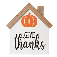 Give Thanks Block Tabletop Sign