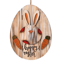 Happy Easter Bunny Hanging Sign Brown