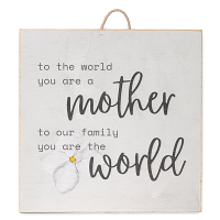 Mother World Wooden Hanging Sign