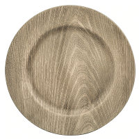Charger Gray Faux Wood Plastic 13 Inch