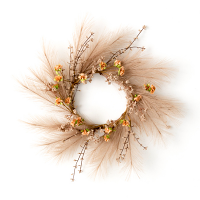Pampas Grass Candle Small Wreath 7.5 Inch