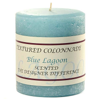 Textured Blue Lagoon 3 x 3 Pillar Candles