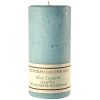 Textured Blue Lagoon 3 x 6 Pillar Candles