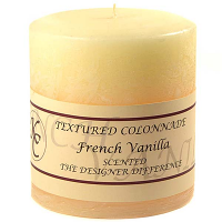 Textured French Vanilla 4 x 4 Pillar Candles