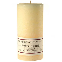 Textured French Vanilla 4 x 9 Pillar Candles