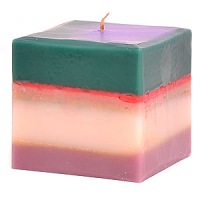 Layered Square Candles 4 Inch