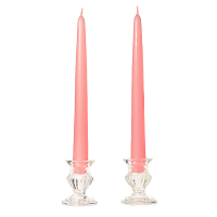 6 Inch Pink Taper Candles Pair