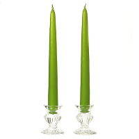 6 Inch Lime Green Taper Candles Pair