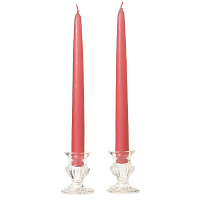 6 Inch Mauve Taper Candles Pair