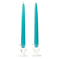 6 Inch Mediterranean Blue Taper Candles Pair