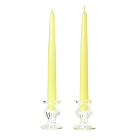 6 Inch Pale Yellow Taper Candles Pair