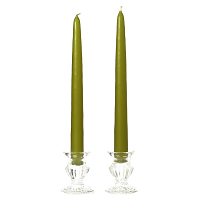 6 Inch Sage Taper Candles Pair