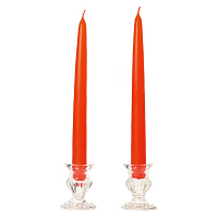 8 Inch Burnt Orange Taper Candles Pair