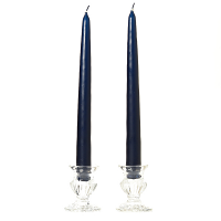 8 Inch Navy Taper Candles Pair