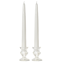 8 Inch White Taper Candles Pair