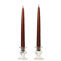 10 Inch Brown Taper Candles Pair