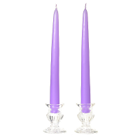 10 Inch Orchid Taper Candles Pair