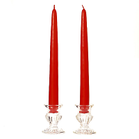 10 Inch Red Taper Candles Pair