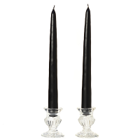 12 Inch Black Taper Candles Pair