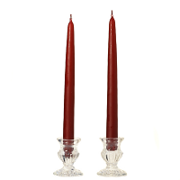 15 Inch Burgundy Taper Candles Pair