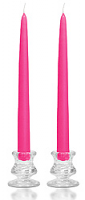 15 Inch Hot Pink Taper Candles Pair