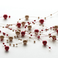 Pearl Red and Brown Beaded Garland