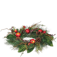 Pine and Pomegranate 6.5 Inch Candle Ring