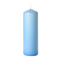 Light blue 3 x 9 Unscented Pillar Candles