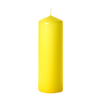 Yellow 3 x 9 Unscented Pillar Candles
