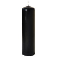 Black 3 x 11 Unscented Pillar Candles