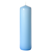Light blue 3 x 11 Unscented Pillar Candles