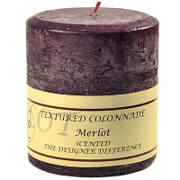 Textured Merlot 4 x 4 Pillar Candles