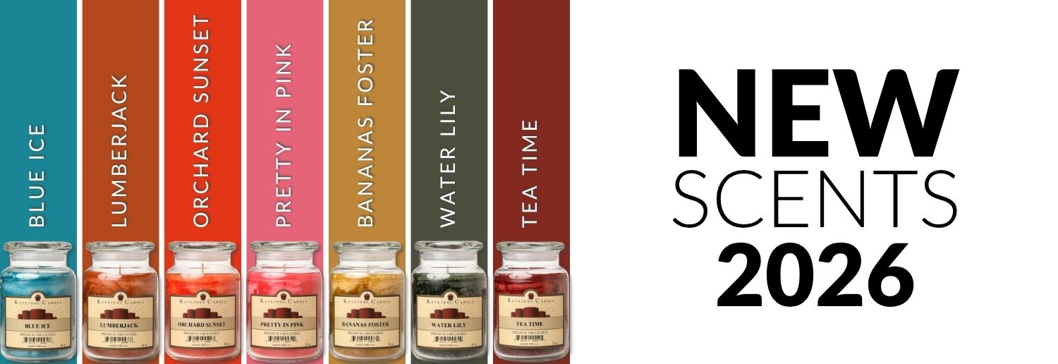 2026 New Fragrances Jars with Scent names listed in color