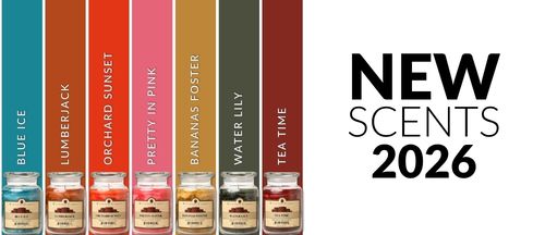2026 New Fragrances Jars with Scent names listed in color