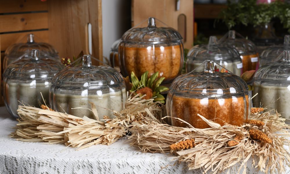 Pumpkin Shaped Jar Candles for Fall Decor