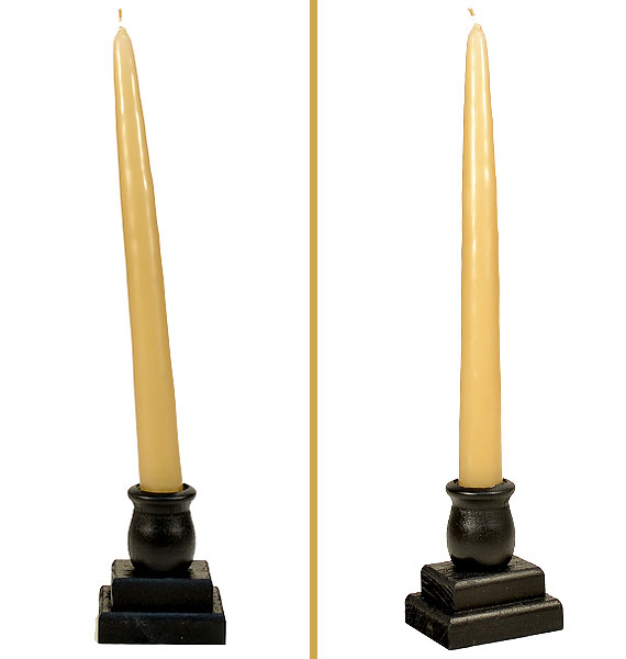 straight taper candle vs crooked
