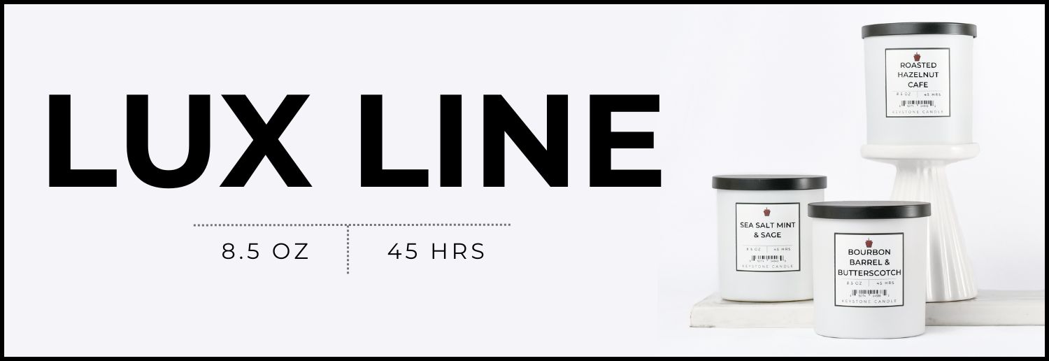 3 Lux Line jars arranged against a white background