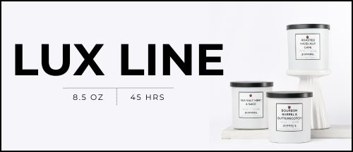 3 Lux Line jars arranged against a white background