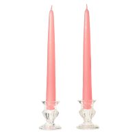 6 Inch Pink Taper Candles Pair